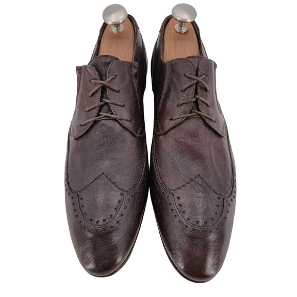 Italy Vito Della Mora Men Size 10 Unique Dark Brown Leather Dress Shoes Oxfords main image 5
